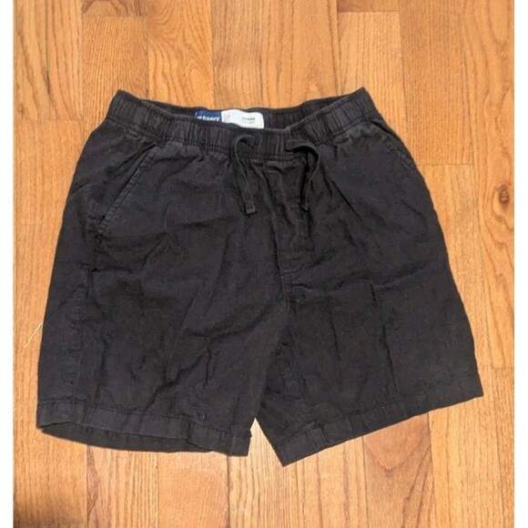 Bundle of 2 - Black Linen Blend & Green Cotton Blend Pull On Jogger Shorts - Picture 5 of 9